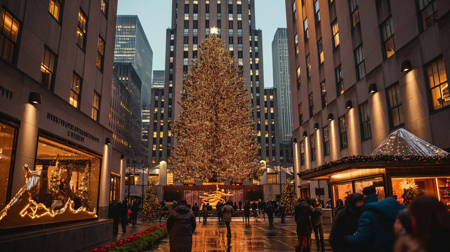 Die Beleuchtung des Weihnachtsbaumes vor dem Rockerfeller Center ist ein echtes Ereignis, das sogar im Fernsehen übertragen wird.