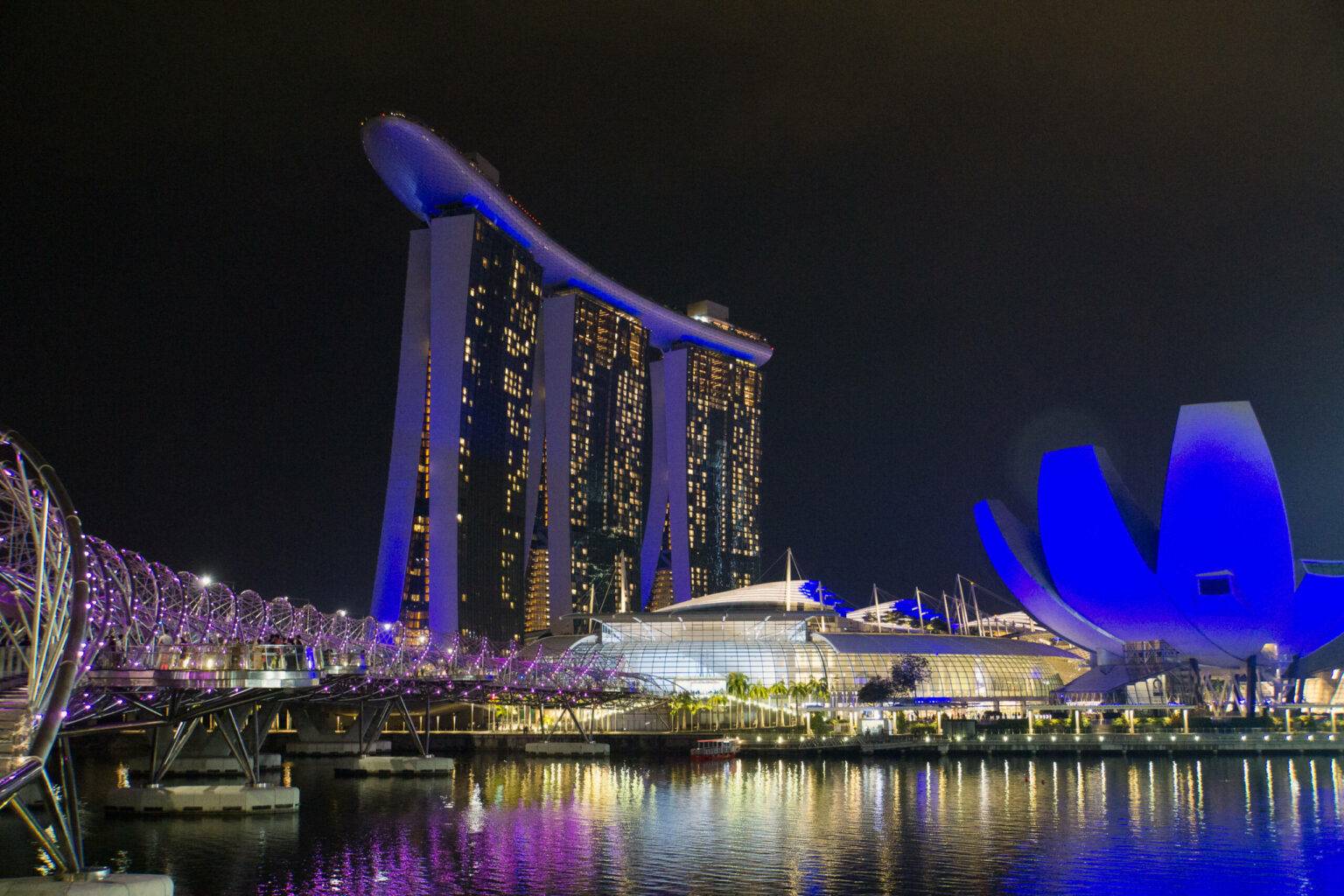 Besonders bei Nacht ist die „Future City“ Singapur einfach spektakulär.