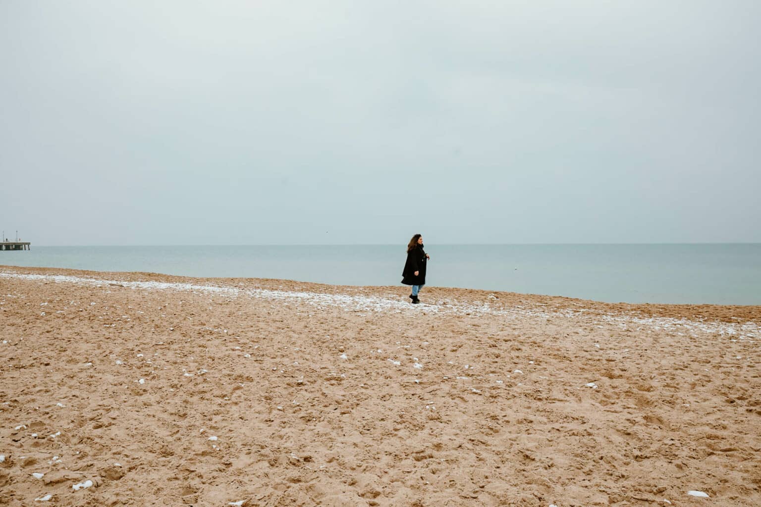 Im Winter hat du den weiten Sandstrand in Brzeźno ganz für dich!