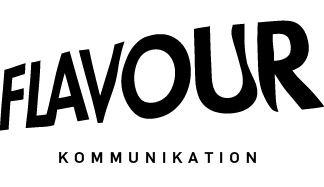 Das schwarze Logo der Agentur Flavour Kommunikation.